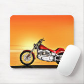 Motorrad bei Sonnenuntergang Mousepad (Mit Mouse)