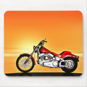 Motorrad bei Sonnenuntergang Mousepad