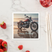 Motorrad bei Sonnenuntergang Serviette (Beispiel)