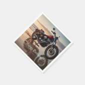 Motorrad bei Sonnenuntergang Serviette (Ecke)