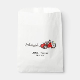 Motorrad & Beiwagen Braut und Bräutigam Hochzeit Geschenktütchen