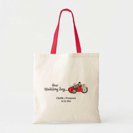 Motorrad & Beiwagen Hochzeit Tragetasche (Vorne)