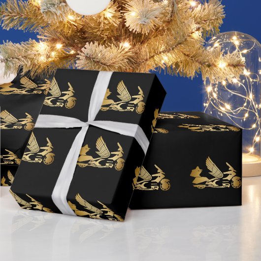 Motorrad Biker Goldwing Stil Geschenkpapier (Feiertage)