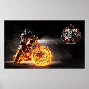 Motorrad-Biker-Reparatur-Logo-Wand anpassen Poster