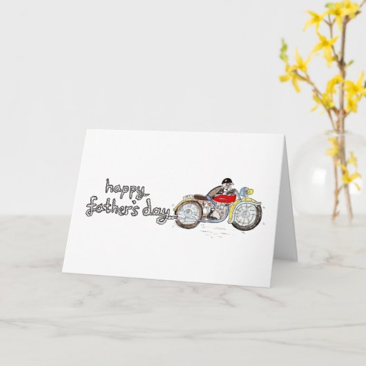 Motorrad-Biker-Vatertag Karte (Gelbe Blume)