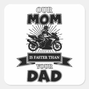 Motorrad Biker Vintages Geschenk Quadratischer Aufkleber