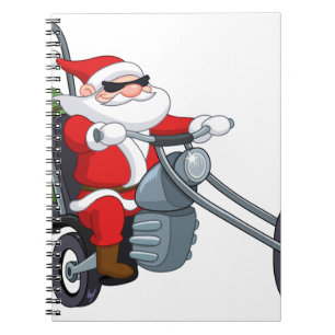 Motorrad Biker Weihnachtsmann Notizblock