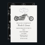 Motorrad Black & Silver Hearts Biker Wedding Einladung<br><div class="desc">Motorrad Black & Silver Hearts Biker Hochzeitseinladung. Matching-Elemente verfügbar.</div>