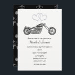 Motorrad Black & Silver Hearts Biker Wedding Einladung<br><div class="desc">Motorrad Black & Silver Hearts Biker Hochzeitseinladung. Matching-Elemente verfügbar.</div>