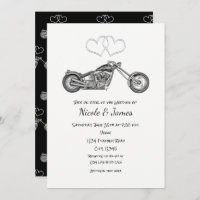Motorrad Black & Silver Hearts Biker Wedding