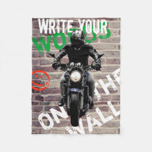 Motorrad Blanket Brick Wand Custom Graffiti Fleecedecke