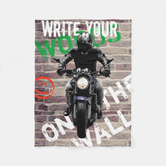 Motorrad Blanket Brick Wand Custom Graffiti Fleecedecke (Vorderseite)
