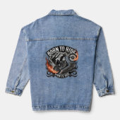 Motorrad - Born to ride flammes Jeansjacke (Rückseite)