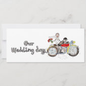 Motorrad Braut und Bräutigam Hochzeit Einladung (Vorderseite)