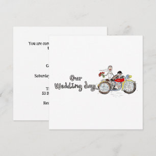 Motorrad Braut und Bräutigam Hochzeit Einladung