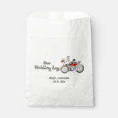 Motorrad Braut und Bräutigam Hochzeit Geschenktütchen (Vorderseite)