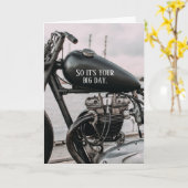 Motorrad Britische Zwillingsflasche Rider Geburtst Karte (Gelbe Blume)