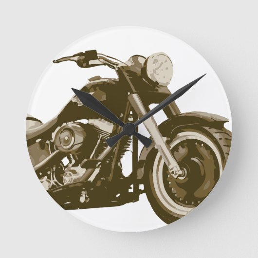 Motorrad Browns Harley Runde Wanduhr (Vorderseite)