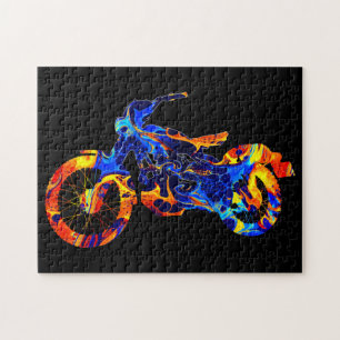 MOTORRAD BUNTE MISCHUNG NEONFARBE  PUZZLE