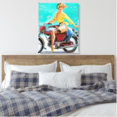 Motorrad-Button hoch Leinwanddruck (Insitu (Schlafzimmer))