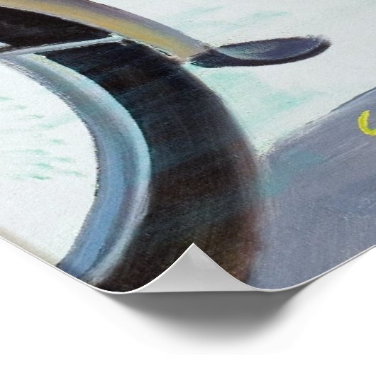 Motorrad-Button hoch Poster (Ecke)