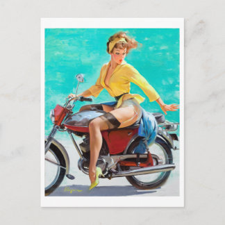 Motorrad-Button hoch Postkarte