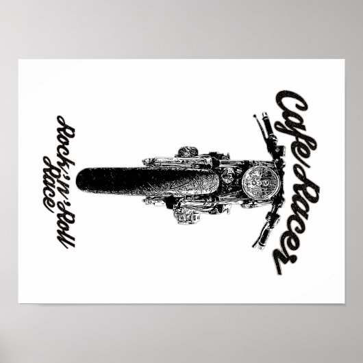 Motorrad Cafe Racer Poster (Vorne)