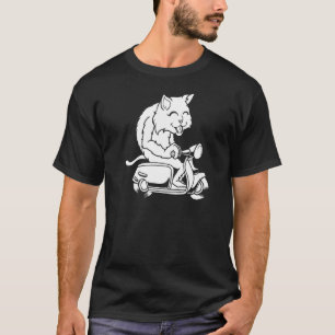 Motorrad Cat Moped Scooter T-Shirt