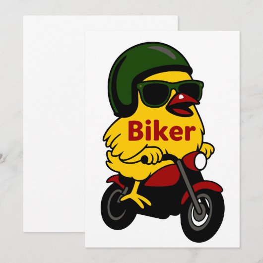 Motorrad Chick Biker Einladung (Vorne/Hinten)