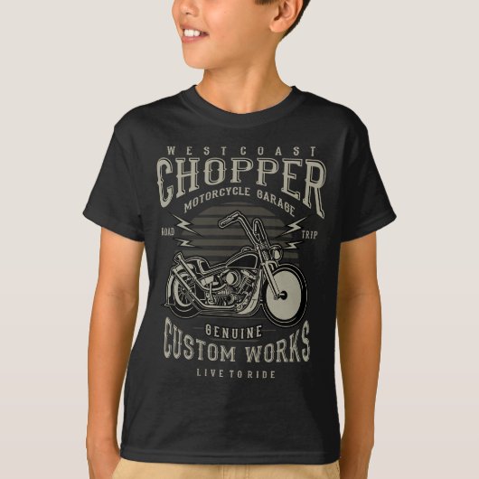 Motorrad-Chopper an der Westküste T-Shirt (Vorderseite)