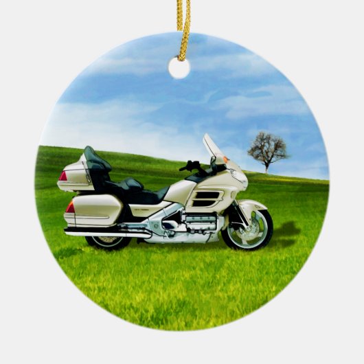 Motorrad Cindy Johnson Keramikornament (Vorne)