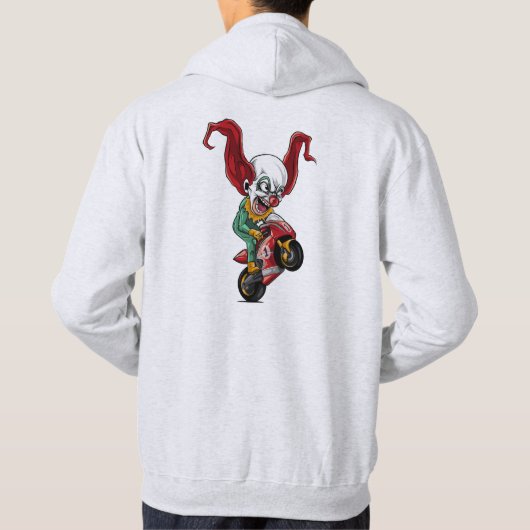 Motorrad Clown Basic Hoodie Sweatshirt (Rückseite)