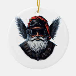 Motorrad Cool Santa Keramik Ornament