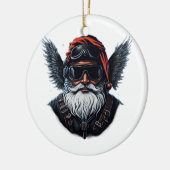 Motorrad Cool Santa Keramik Ornament (Links)