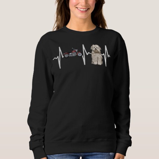 Motorrad Coton De Tulear Heartbeat Dog Sweatshirt (Vorderseite)