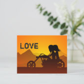 Motorrad-Couple-LIEBE Postkarte (Stehend Vorderseite)