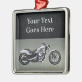 Motorrad Custom Christmas Message Black Silber Ornament Aus Metall (Links)