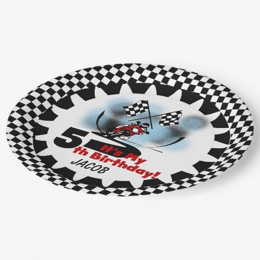 Motorrad, das 5. alles- Gute zum Pappteller (Schrägansicht)