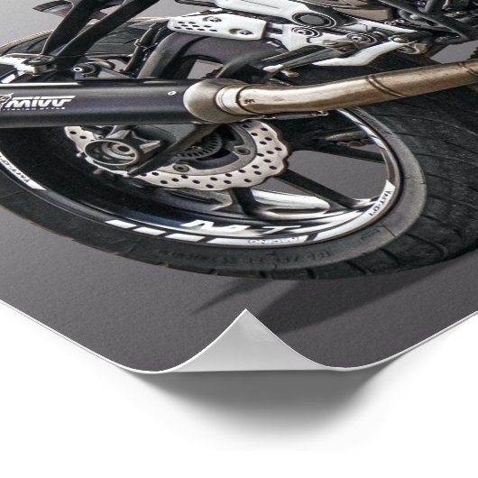 Motorrad - Das Bald-Bike Poster (Ecke)