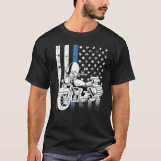 Motorrad der blauen Linie T-Shirt