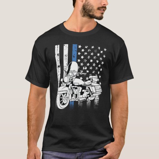 Motorrad der blauen Linie T-Shirt (Vorderseite)