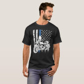 Motorrad der blauen Linie T-Shirt (Vorne ganz)