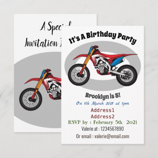 Motorrad Einladung (Vorne/Hinten)