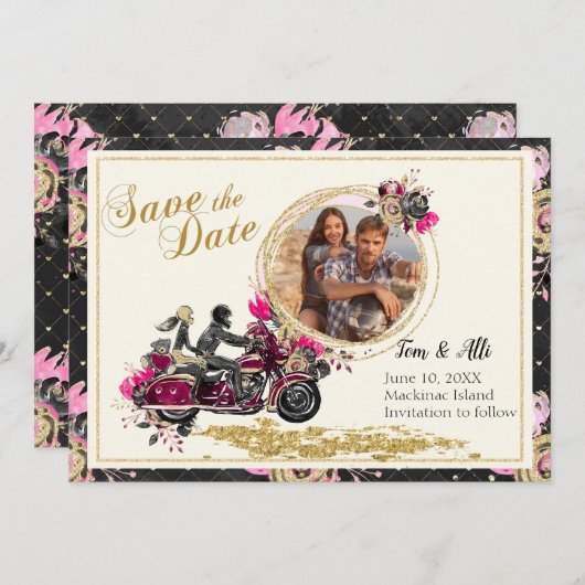 Motorrad Einladung (Vorne/Hinten)