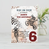 Motorrad Einladung Dirt Bike Party Einladung (Stehend Vorderseite)