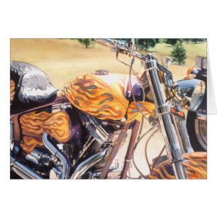 Motorrad "EL Diablo" im Wüsten-Aquarell