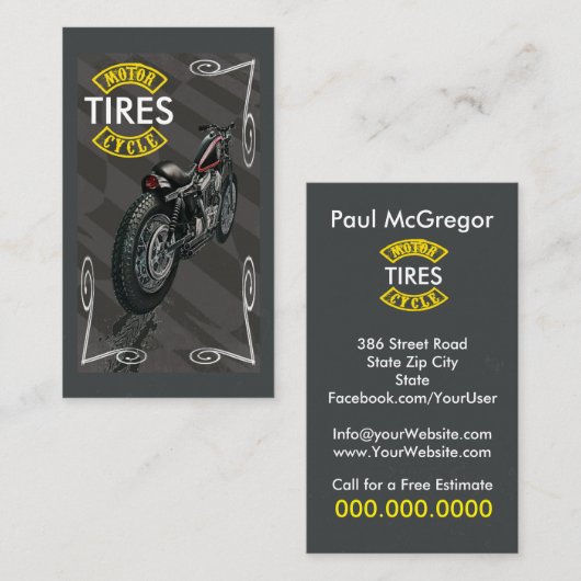 Motorrad ermüdet Visitenkarte (Vorne/Hinten)