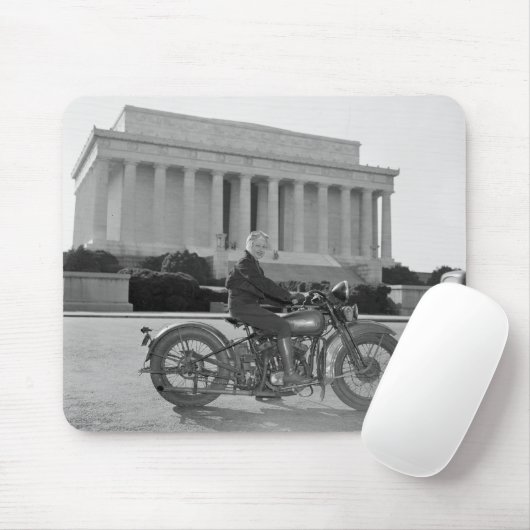 Motorrad - erste Frau Mousepad (Mit Mouse)