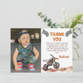 Motorrad Fahrrad Geburtstag Foto Danke Karte (Stehend Vorderseite)