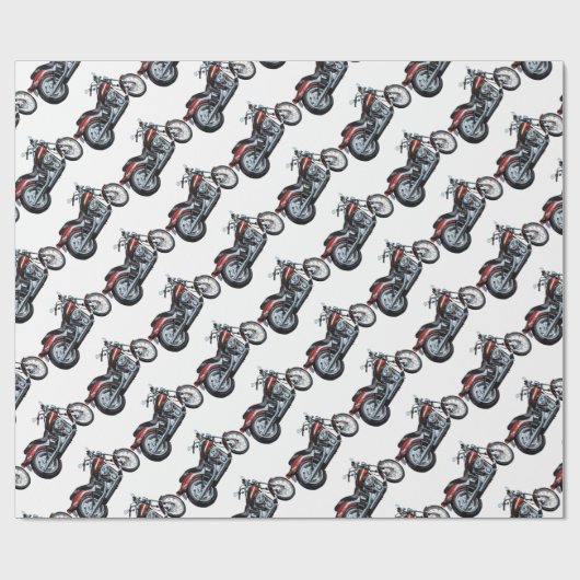 Motorrad-Fahrrad-Radfahrer Geschenkpapier (Flach)